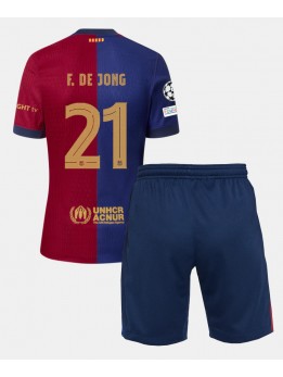 Billige Barcelona Frenkie de Jong #21 Hjemmedraktsett Barn 2024-25 Kortermet (+ Korte bukser)